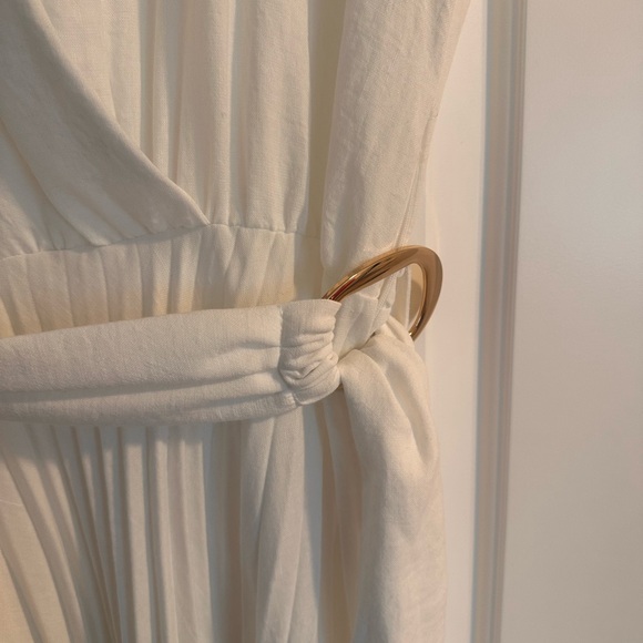 Zara white Wrap Dress with Gold Buckle,SizeS - Picture 4 of 4